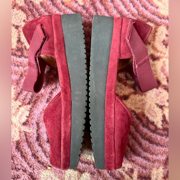EUC L’amour Des Pieds Amadour Suede Women's Burgundy Platform Open Toe Sandal, 8 - Picture 4 of 6